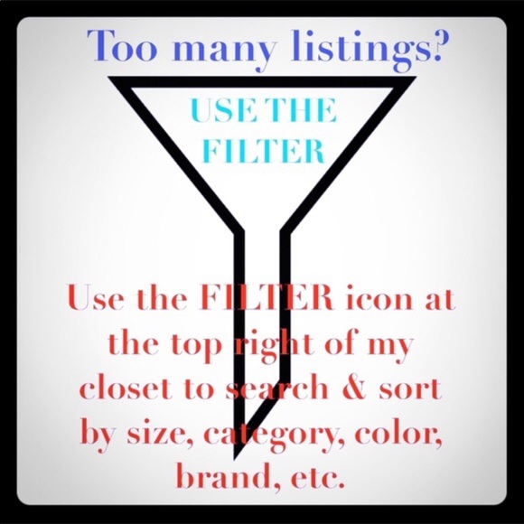 Use the Filter Button to sort my closet - Picture 1 of 1